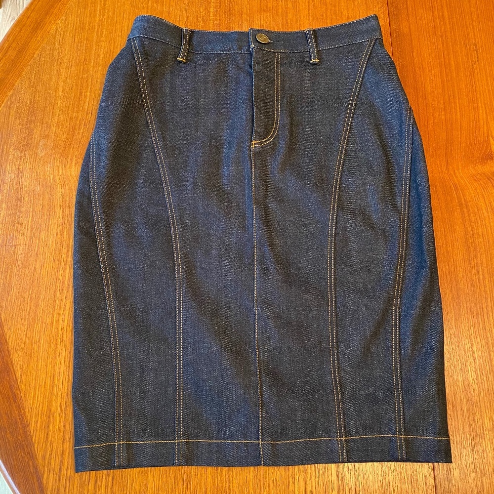 NWT! Burberry Brit Denim Pencil Skirt